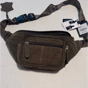 Genuine leather cross body bag